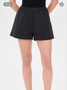 La Ligne Black Elastic-Waist Bermuda Shorts
